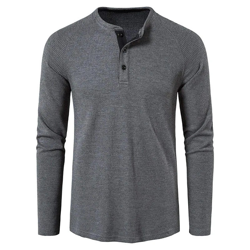 MANSSINO™ | Men's Waffle-Knit Henley Tee
