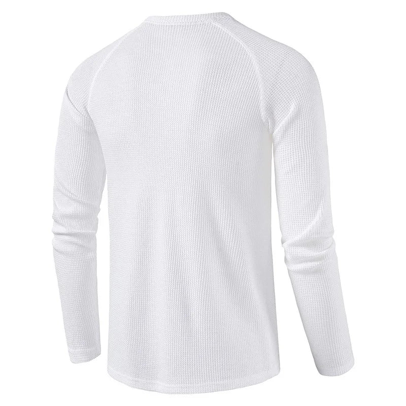 MANSSINO™ | Men's Waffle-Knit Henley Tee