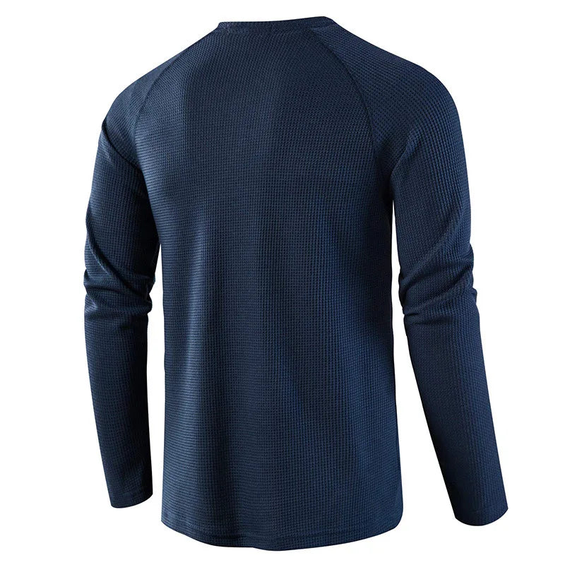 MANSSINO™ | Men's Waffle-Knit Henley Tee