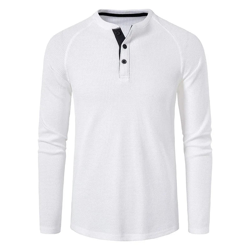 MANSSINO™ | Men's Waffle-Knit Henley Tee