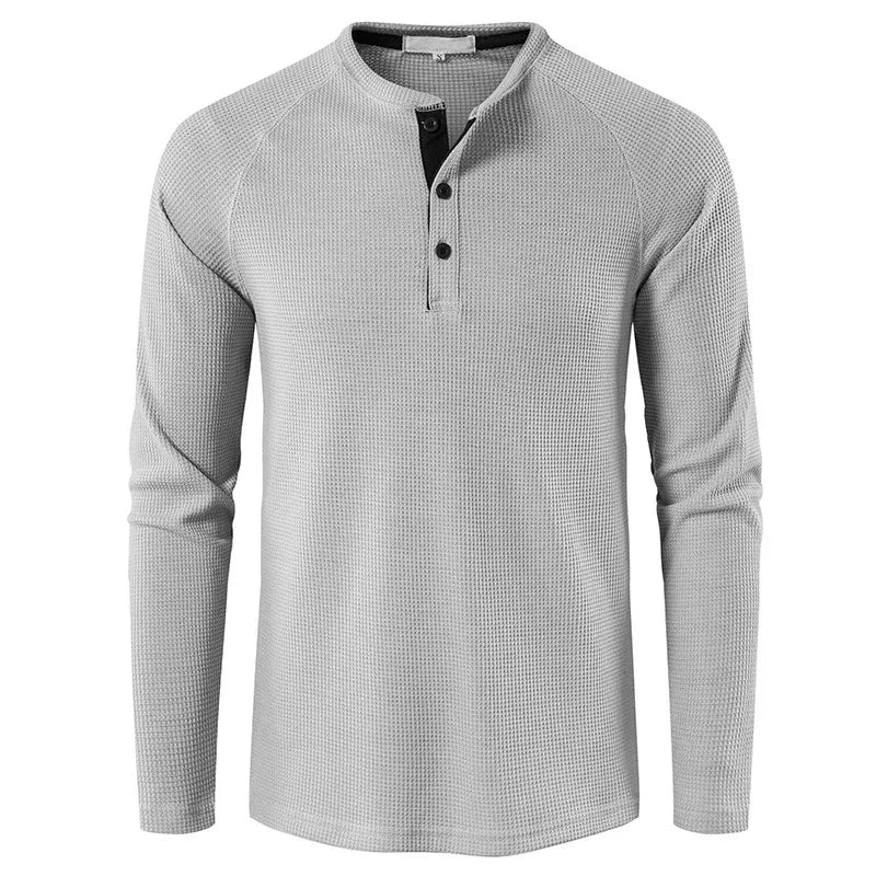 MANSSINO™ | Men's Waffle-Knit Henley Tee