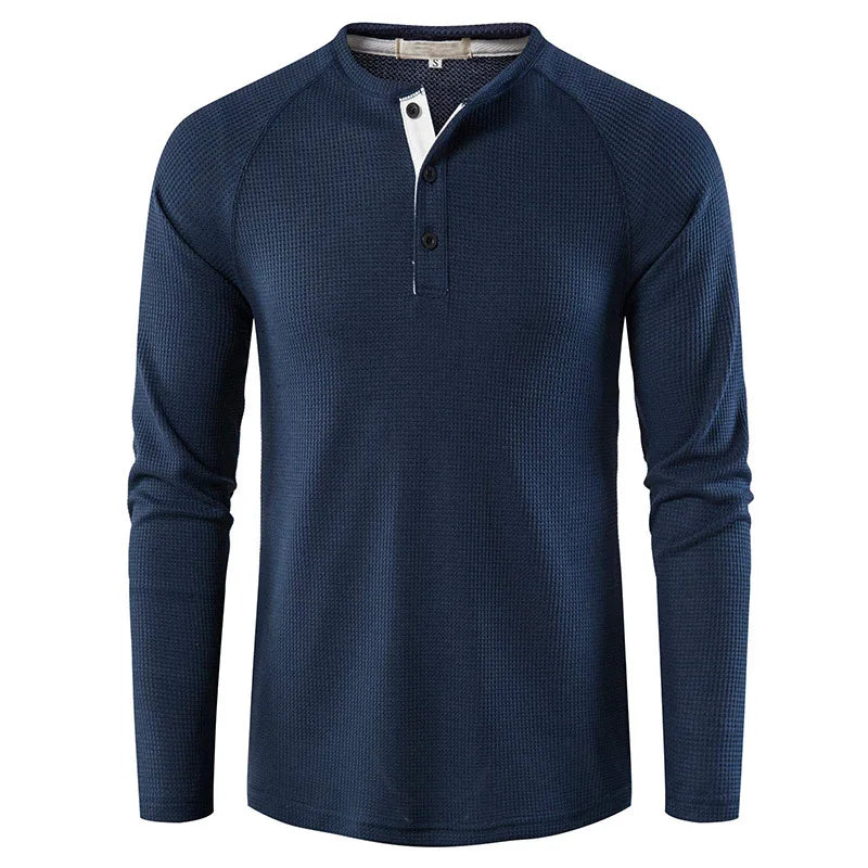 MANSSINO™ | Men's Waffle-Knit Henley Tee