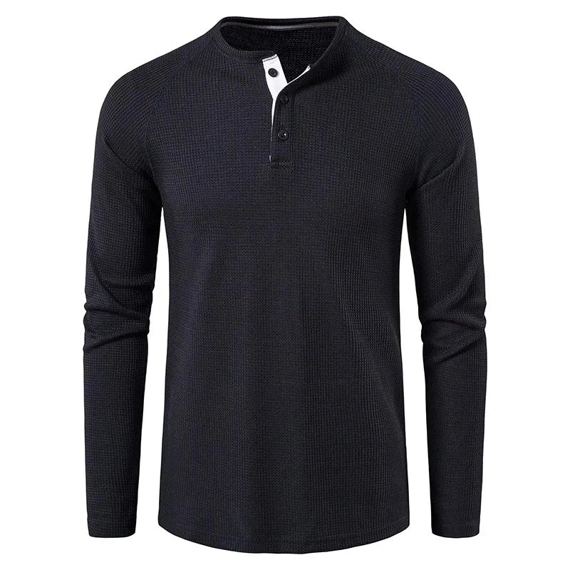 MANSSINO™ | Men's Waffle-Knit Henley Tee