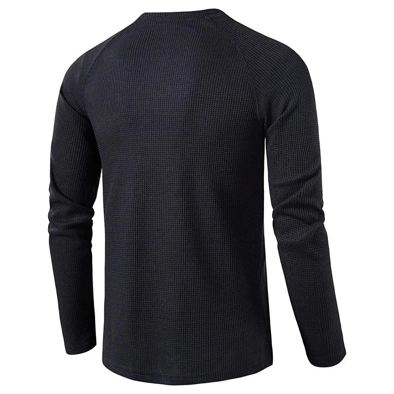 MANSSINO™ | Men's Waffle-Knit Henley Tee
