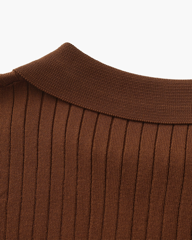 MANSSINO™ | Classic Collar Ribbed Knit Polo