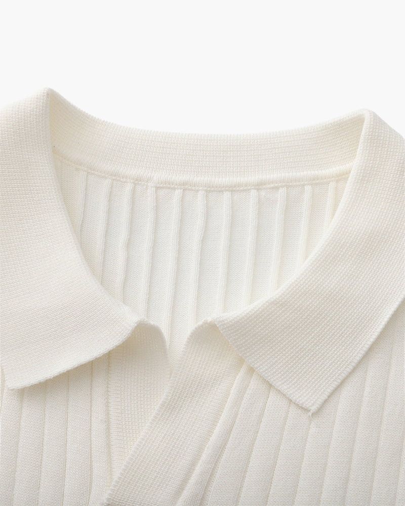 MANSSINO™ | Classic Collar Ribbed Knit Polo