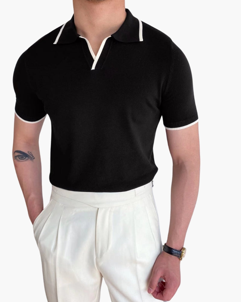 MANSSINO™ | White Trims Knit polo