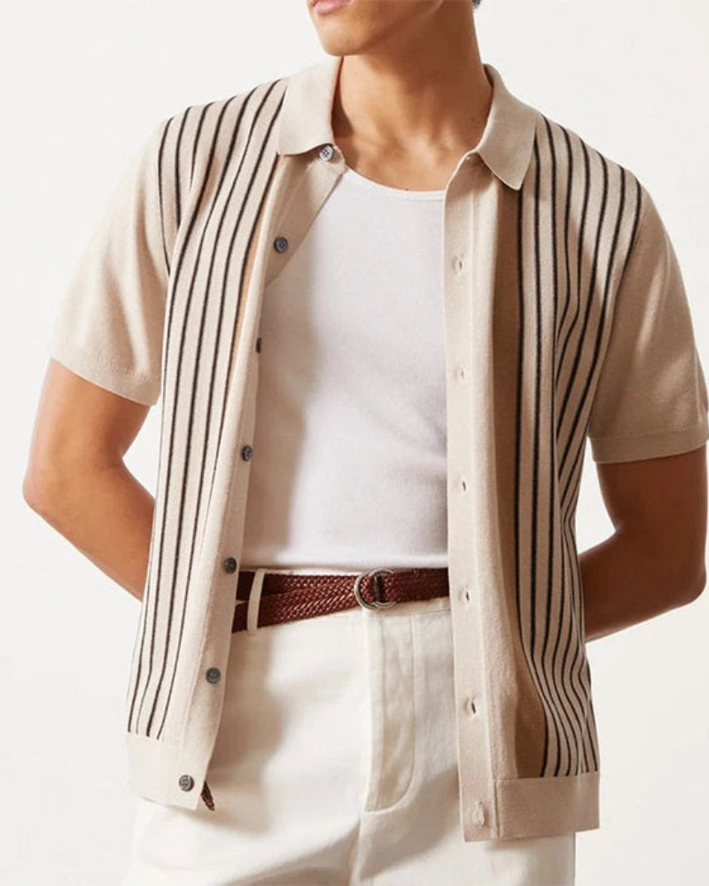 MANSSINO™ | STRIPED KNIT POLO