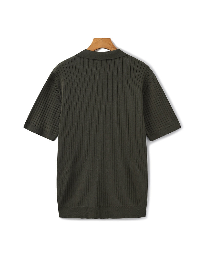 MANSSINO™ | Classic Collar Ribbed Knit Polo