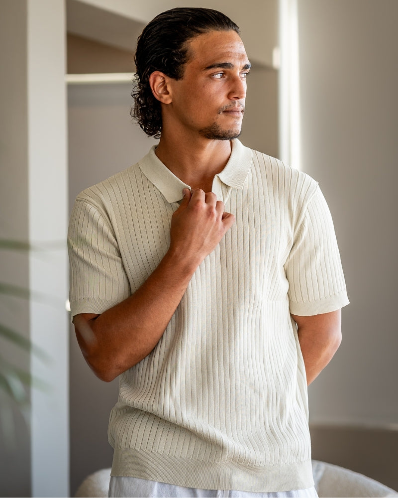 MANSSINO™ | Classic Collar Ribbed Knit Polo
