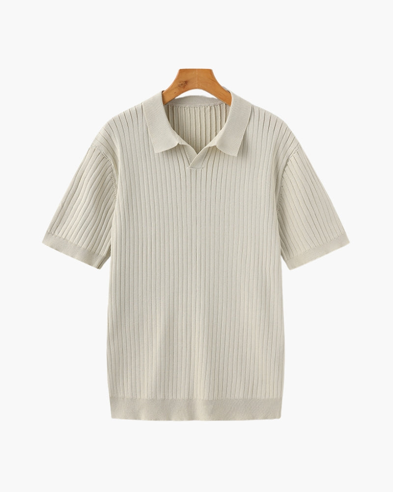 MANSSINO™ | Classic Collar Ribbed Knit Polo