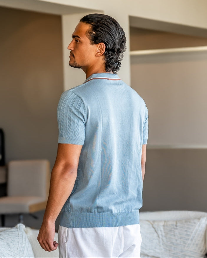 MANSSINO™ | HERRINGBONE KNIT POLO