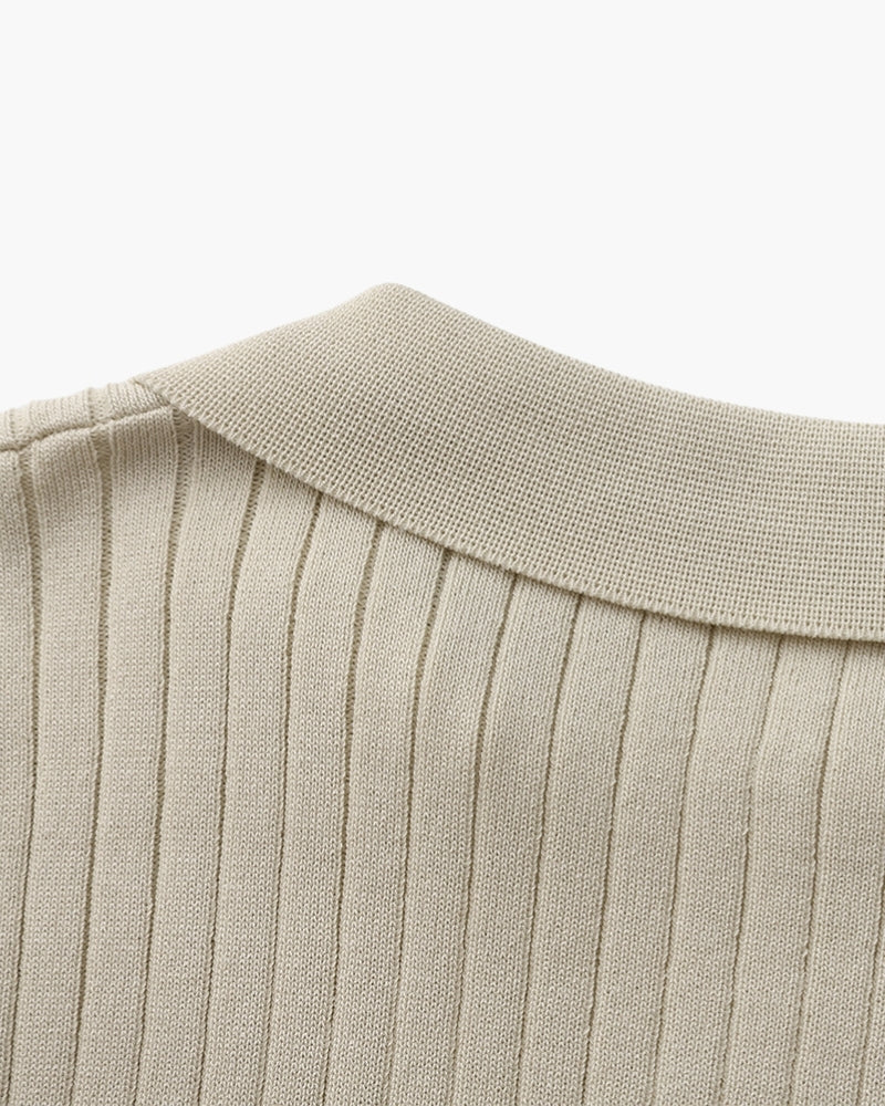 MANSSINO™ | Classic Collar Ribbed Knit Polo