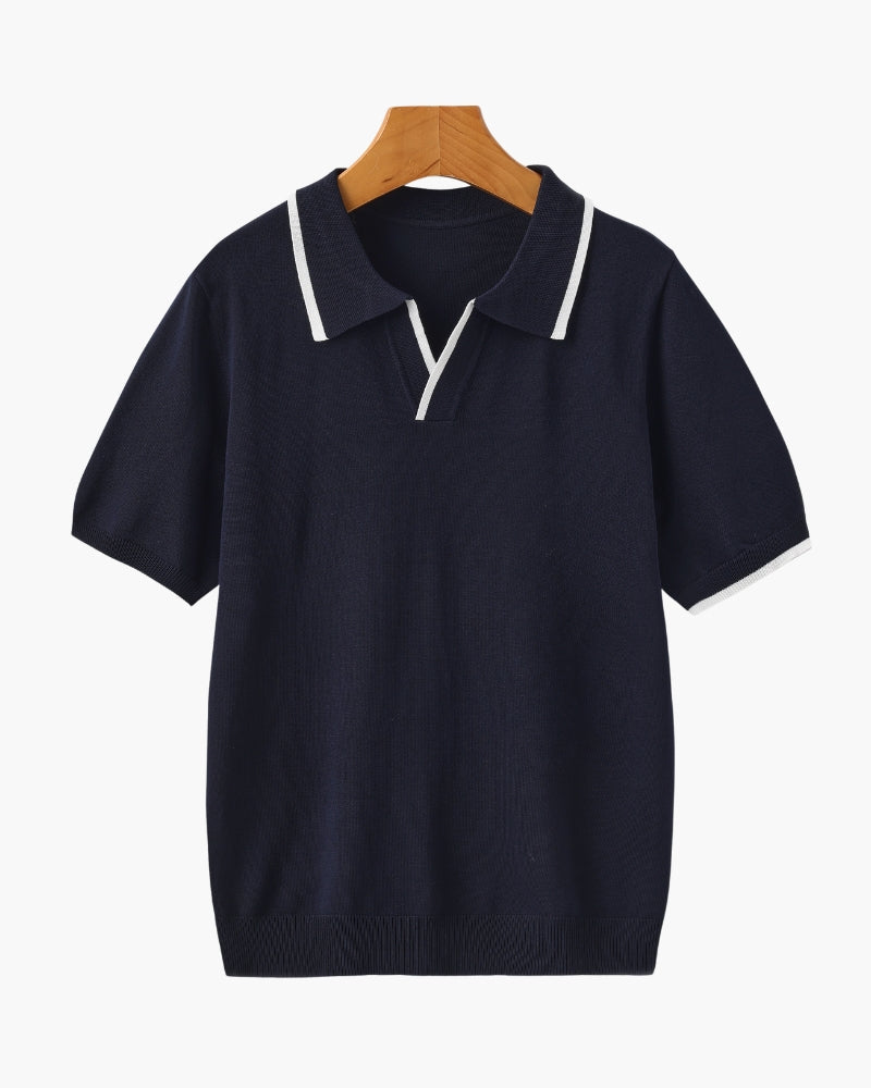MANSSINO™ | White Trims Knit polo