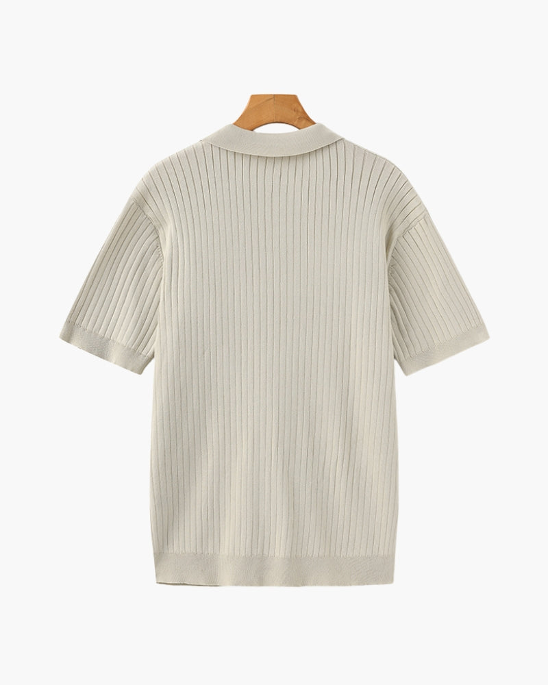 MANSSINO™ | Classic Collar Ribbed Knit Polo