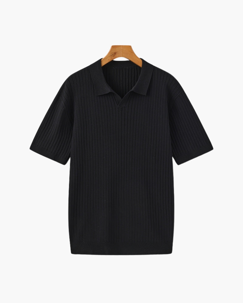 MANSSINO™ | Classic Collar Ribbed Knit Polo