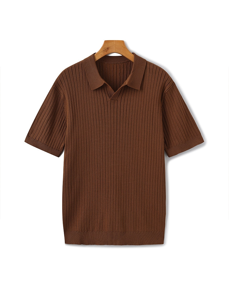 MANSSINO™ | Classic Collar Ribbed Knit Polo