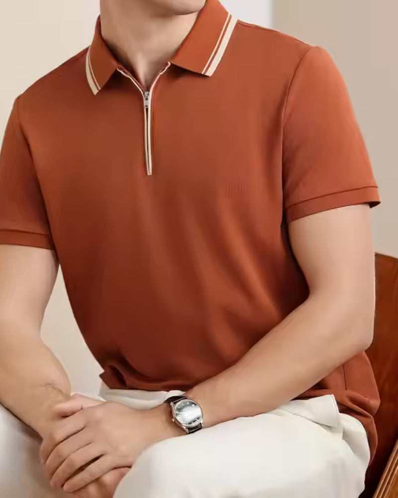 MANSSINO™ | Knit Zip-Neck Polo
