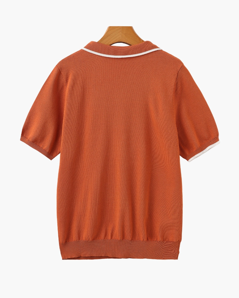 MANSSINO™ | White Trims Knit polo