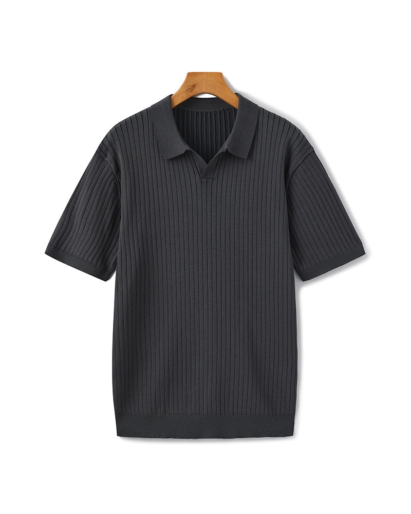 MANSSINO™ | Classic Collar Ribbed Knit Polo
