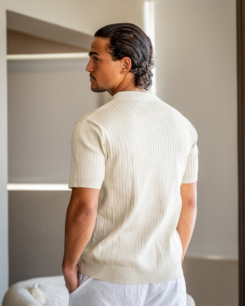 MANSSINO™ | Classic Collar Ribbed Knit Polo