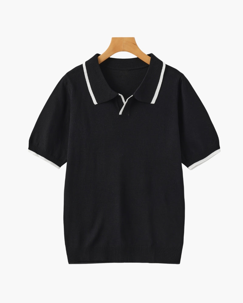 MANSSINO™ | White Trims Knit polo