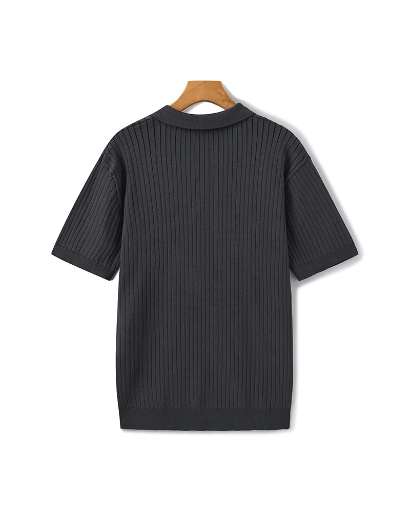 MANSSINO™ | Classic Collar Ribbed Knit Polo