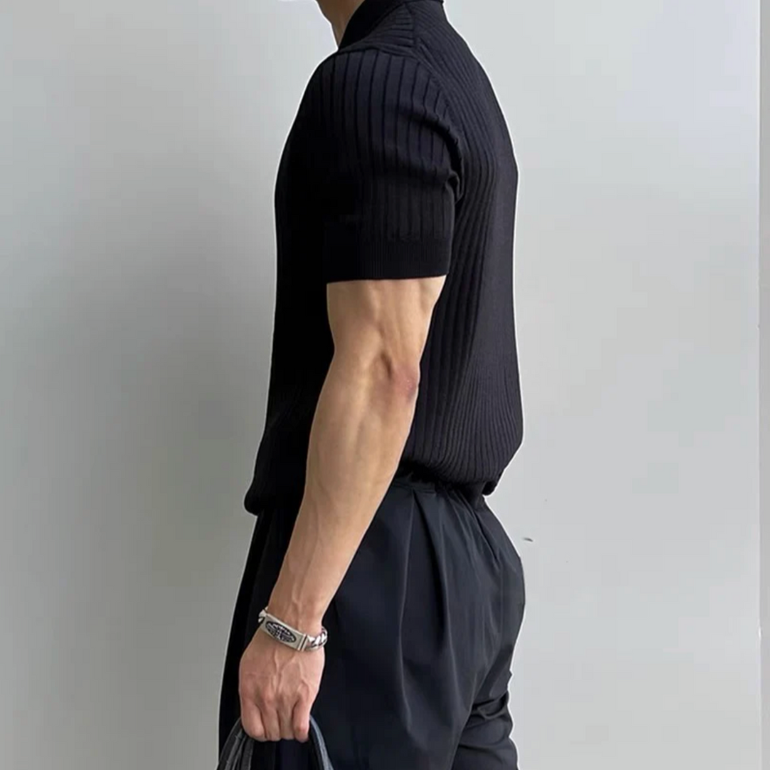 MANSSINO™ | Men's Ribbed Polo Shirt