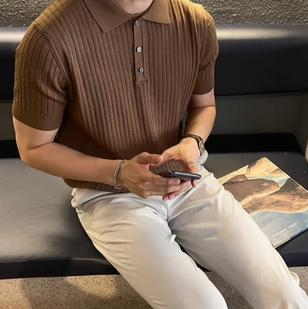 MANSSINO™ | Men's Ribbed Polo Shirt