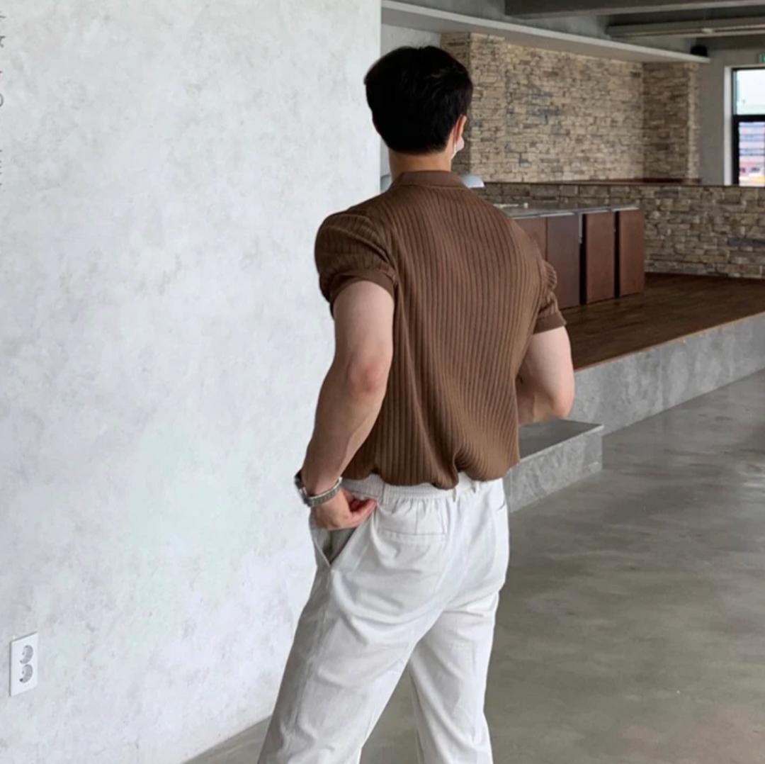 MANSSINO™ | Men's Ribbed Polo Shirt