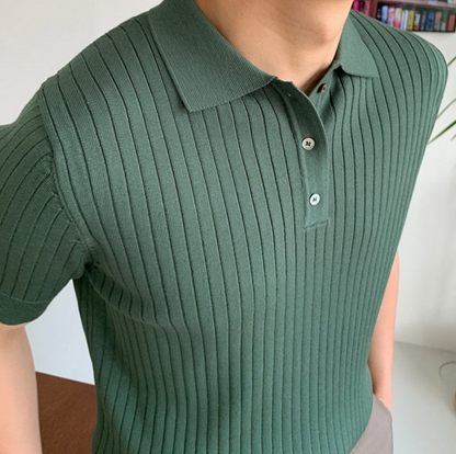MANSSINO™ | Men's Ribbed Polo Shirt