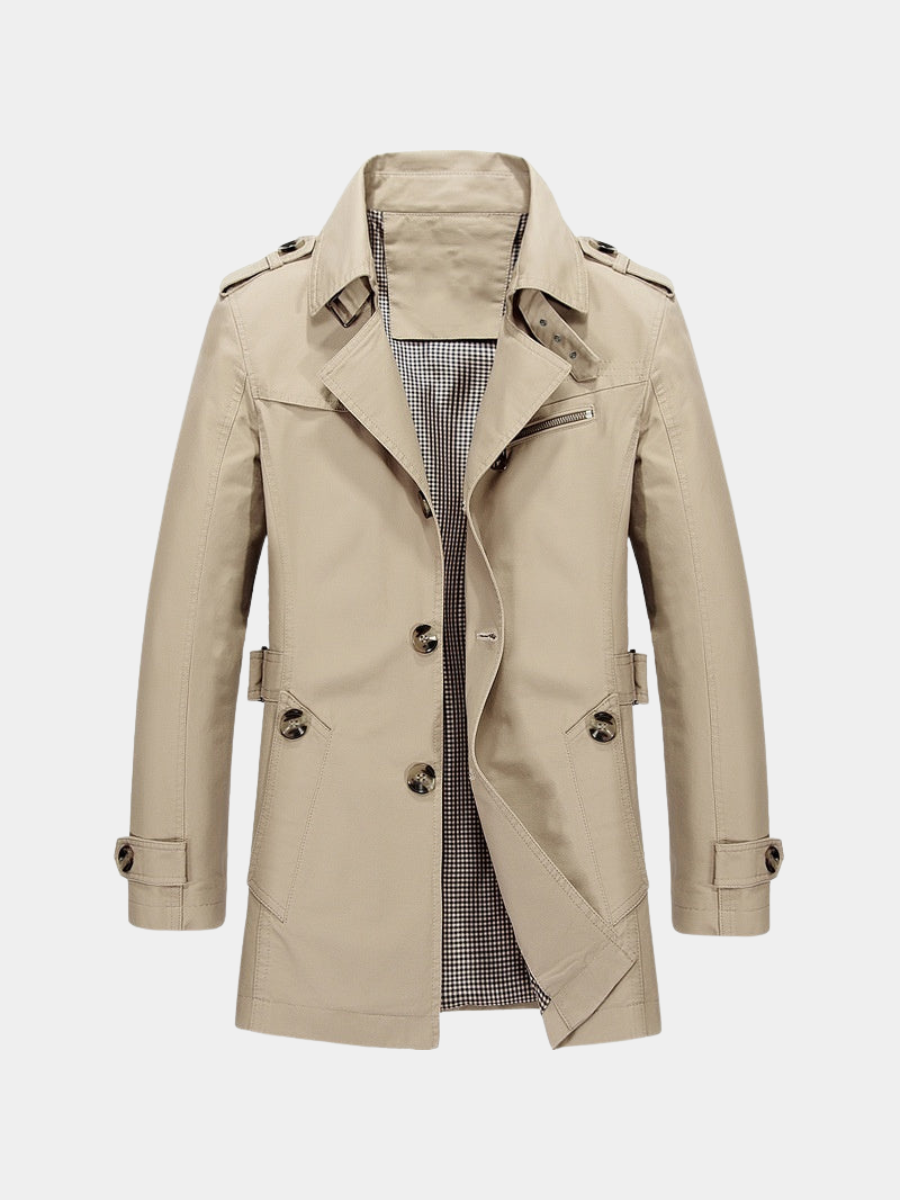 MANSSINO™ | Men's Long Button-Front Trench Coat