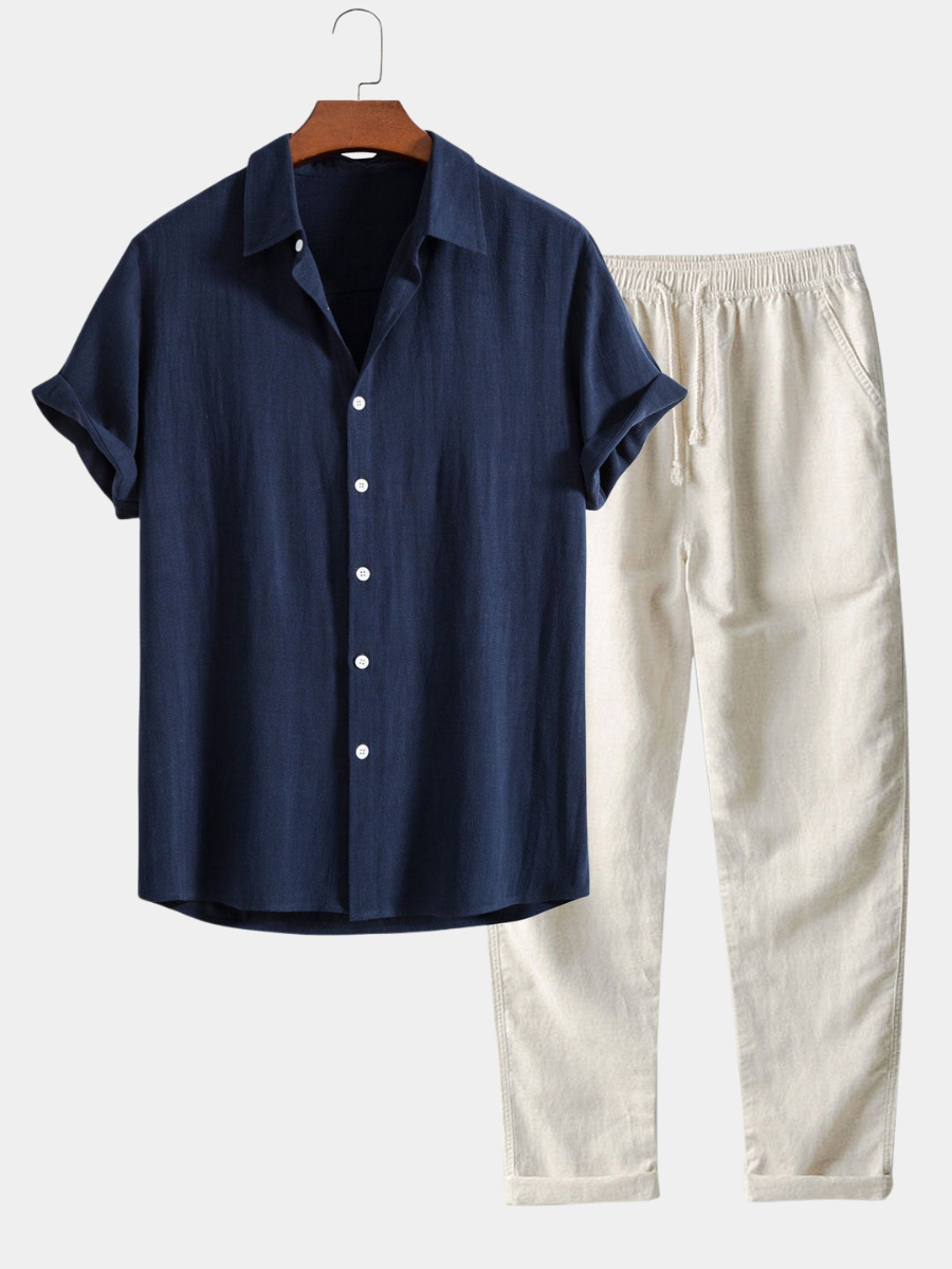 MANSSINO™ | Men's Stand Collar Shirt Trousers Set