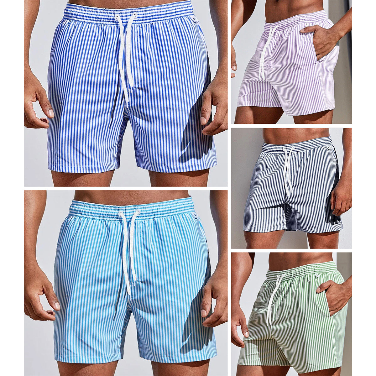 MANSSINO™ | Men's Quick-Dry Striped Swim Shorts