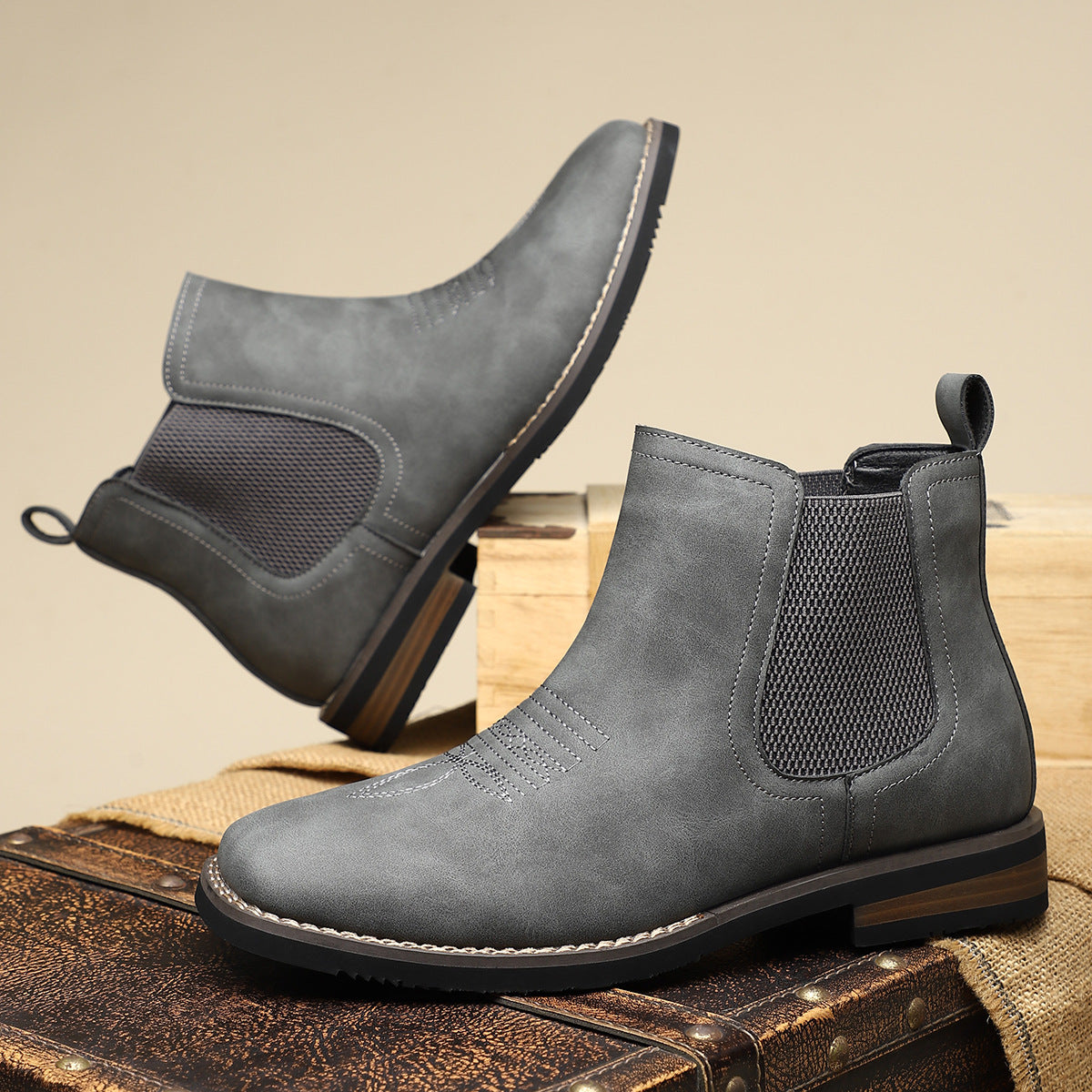 MANSSINO™ | MENS LEATHER ANKLE BOOTS