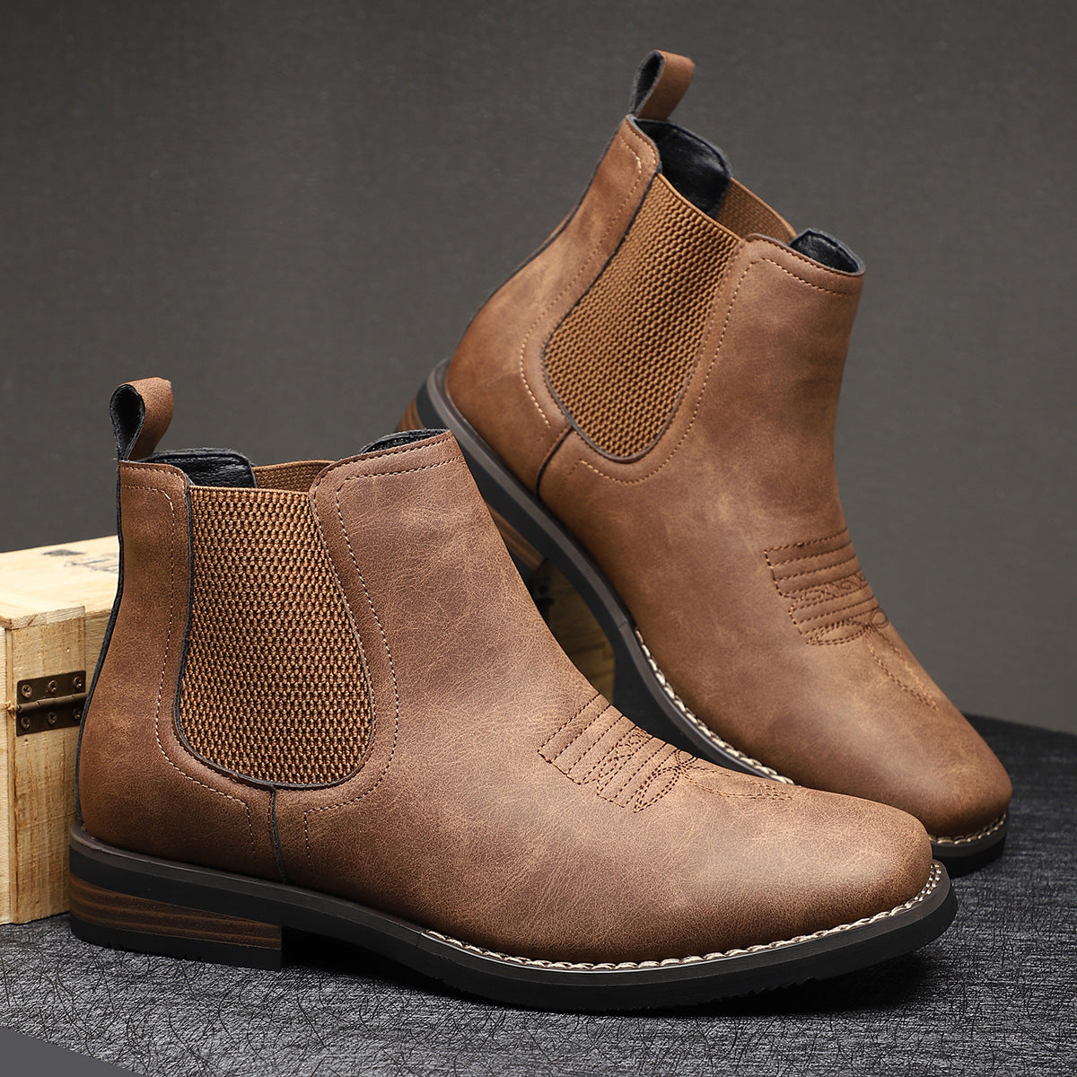 MANSSINO™ | MENS LEATHER ANKLE BOOTS
