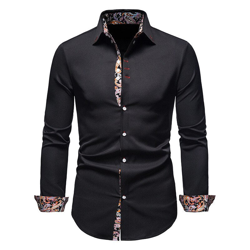 MANSSINO™ | Paisley-Trim Shirt