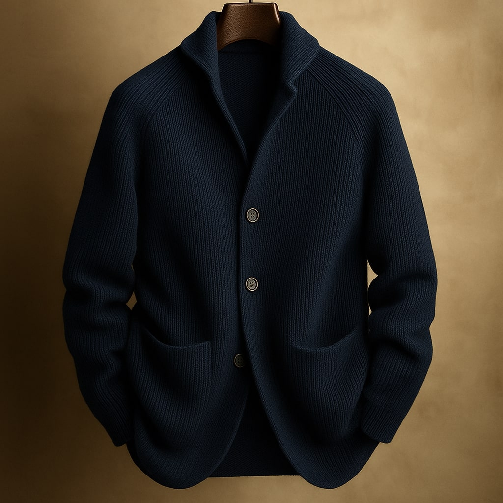 MANSSINO™ | Men's Ribbed Wool Shawl Collar Waistcoat