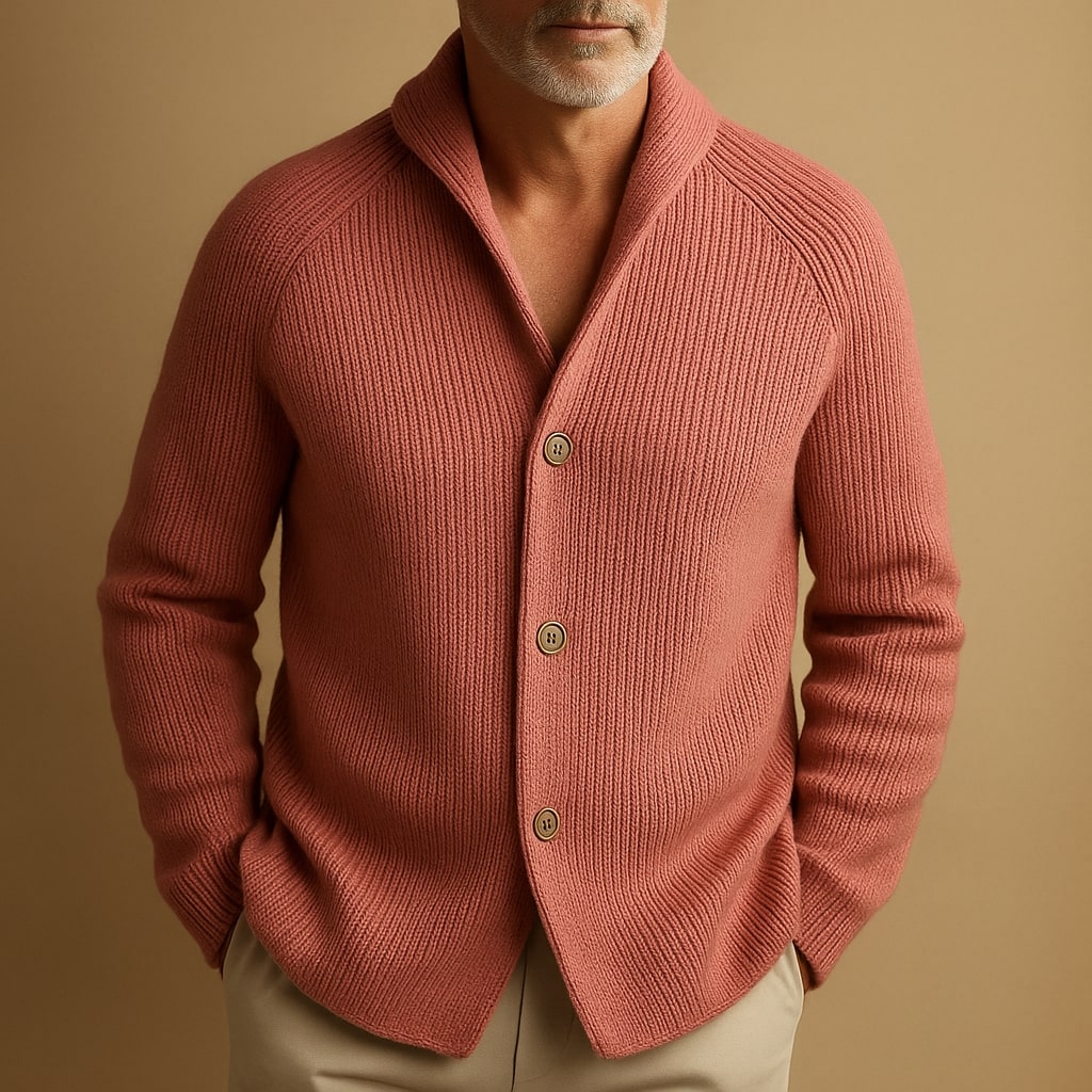 MANSSINO™ | Men's Ribbed Wool Shawl Collar Waistcoat