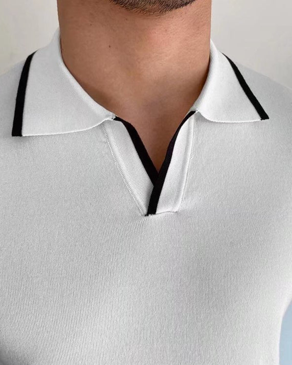 MANSSINO™ | White Trims Knit polo