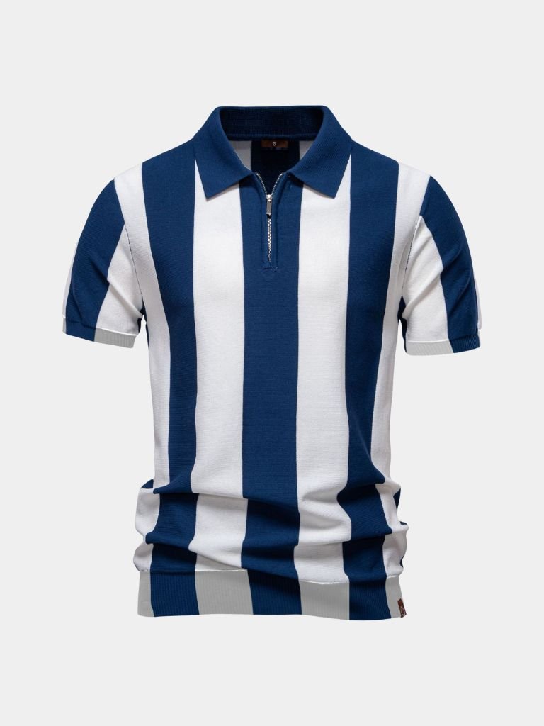 MANSSINO™ | Striped Zip Polo