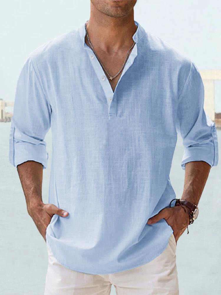 MANSSINO™ | Collarless Henley shirt