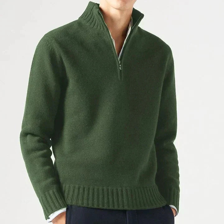 MANSSINO™ | Wool Half-Zip Turtleneck