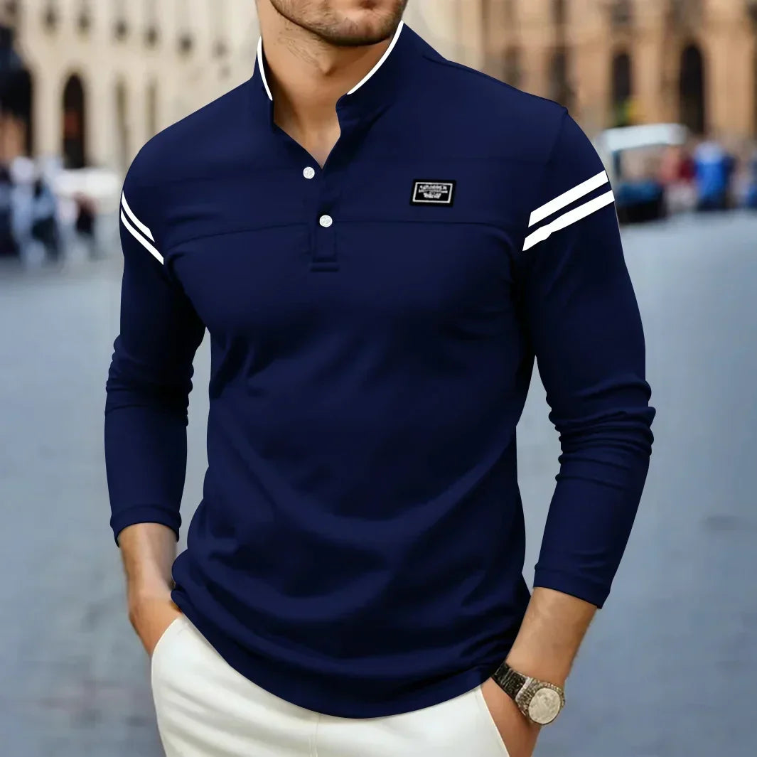 MANSSINO™ | Modern Long Sleeve Henley Top