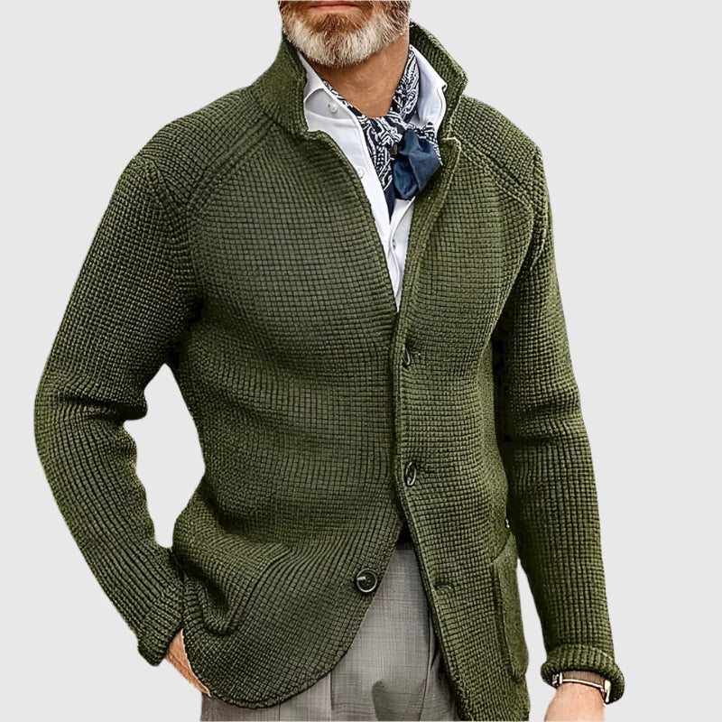 MANSSINO™ | Military-Knit Button Cardigan