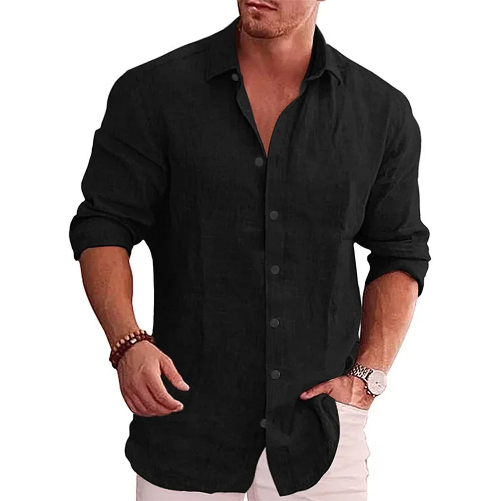 MANSSINO™ | Men's Cotton Linen Long-Sleeve Shirt