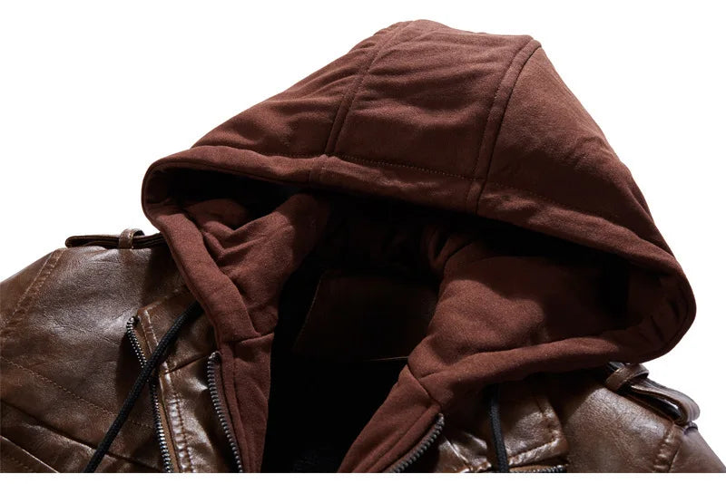 MANSSINO™ | Hooded Leather Jacket