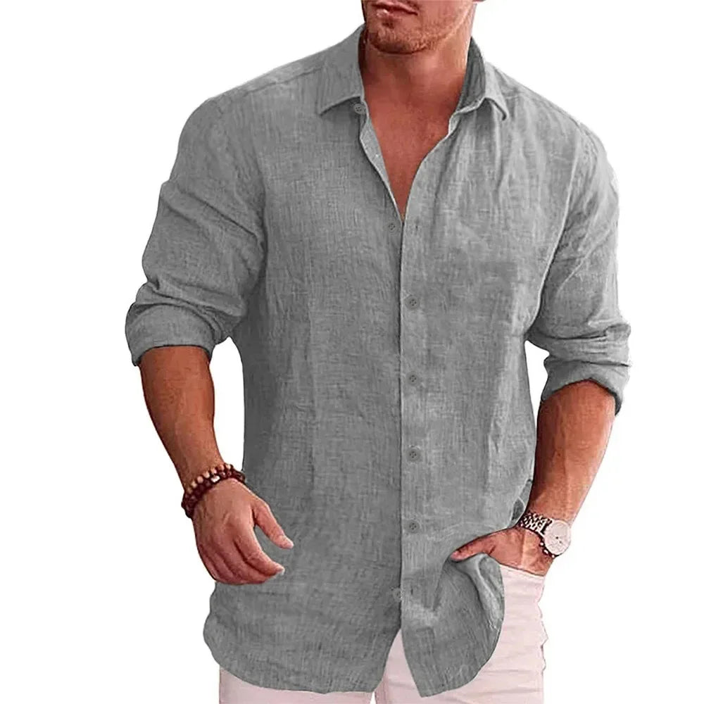 MANSSINO™ | Men's Cotton Linen Long-Sleeve Shirt