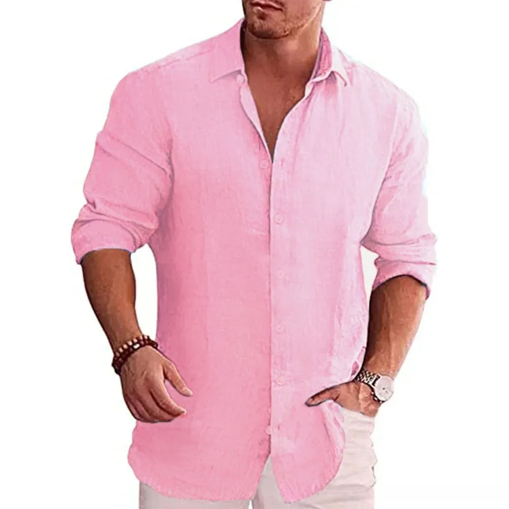MANSSINO™ | Men's Cotton Linen Long-Sleeve Shirt