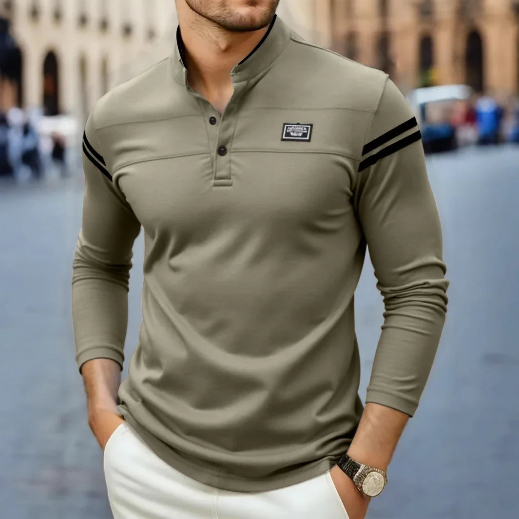 MANSSINO™ | Modern Long Sleeve Henley Top